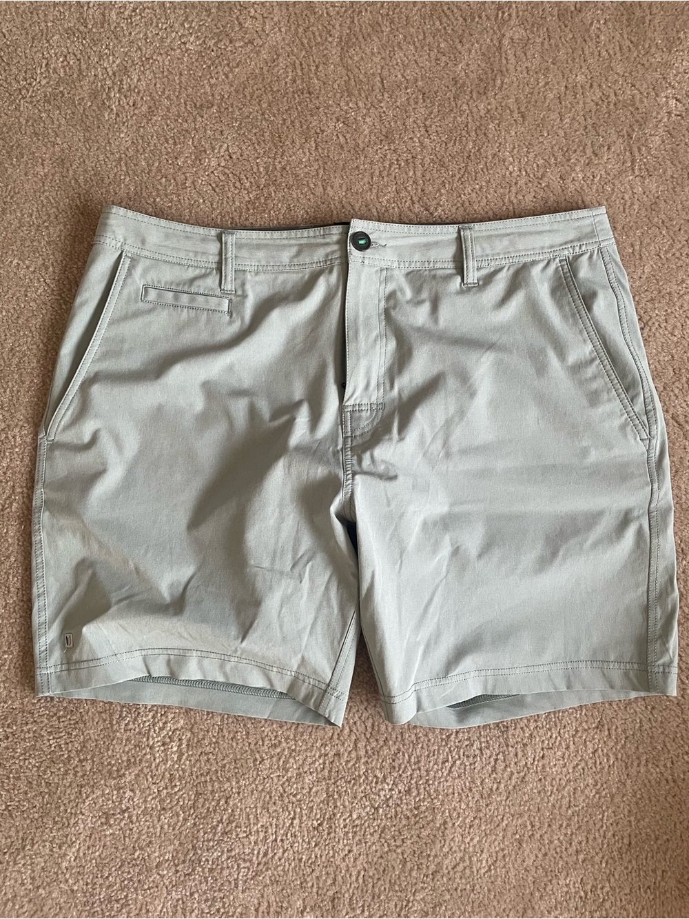 Linksoul Men's Light Green Flat-Front Shorts